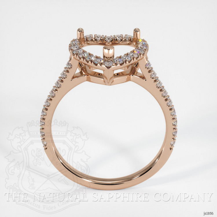 14K Rose Gold Pave Ring Setting
