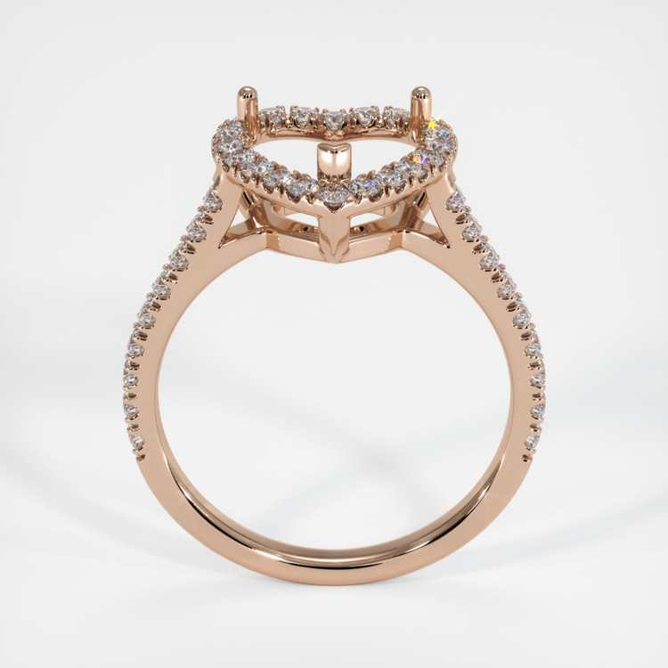 14K Rose Gold Pave Ring Setting