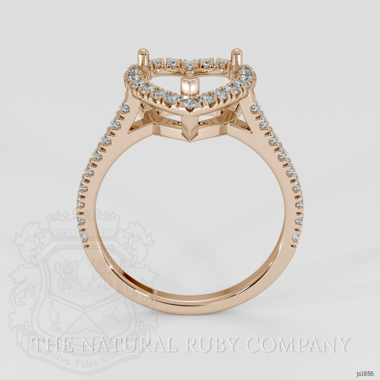 14K Rose Gold Pave Ring Setting