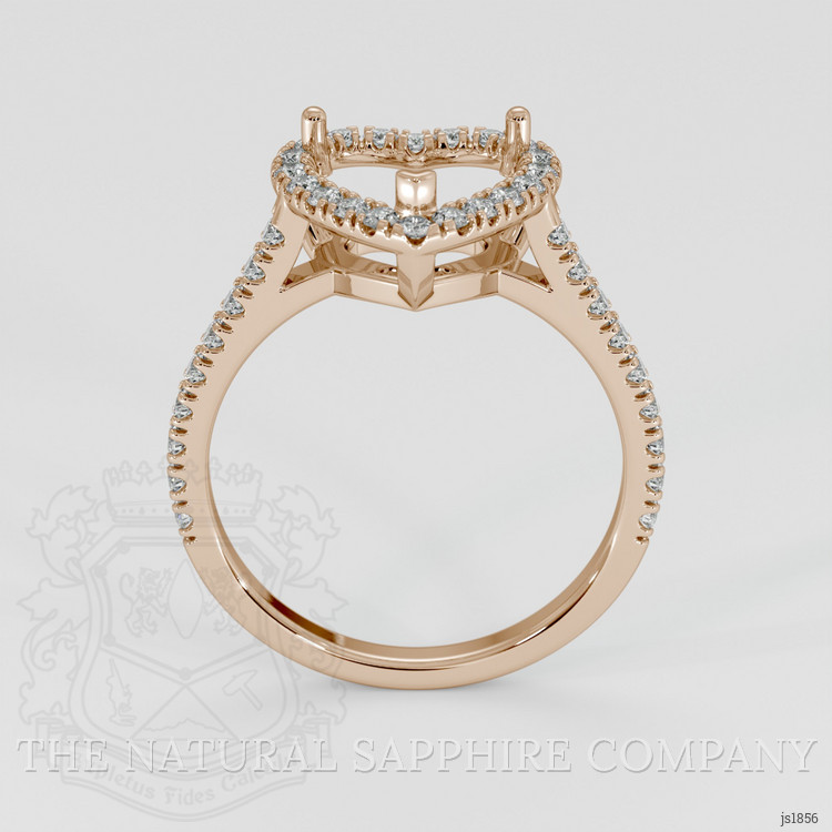 14K Rose Gold Pave Ring Setting