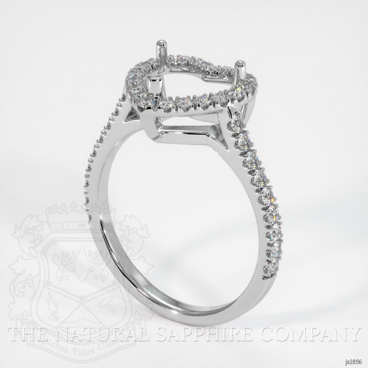 14K White Gold Pave Ring Setting