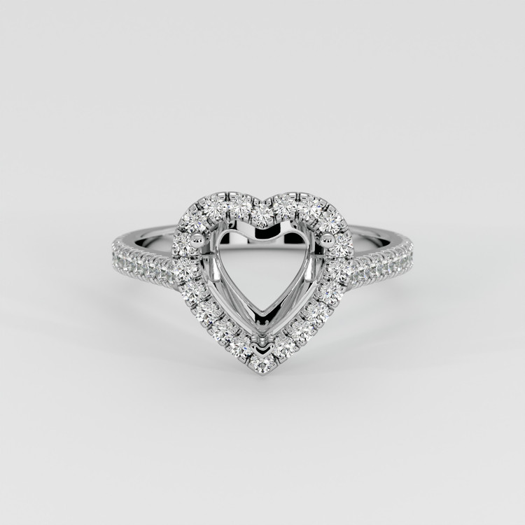 14K White Gold Pave Ring Setting