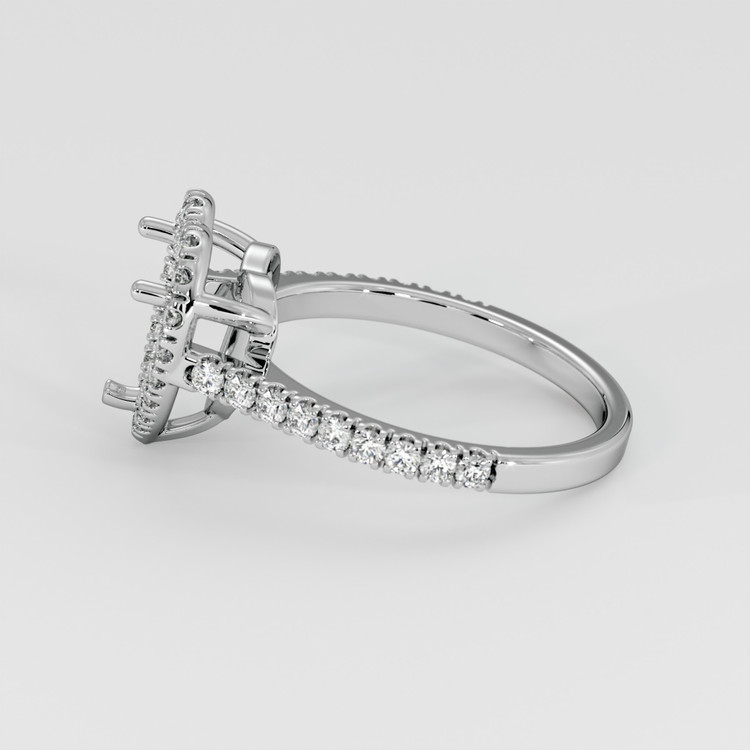 14K White Gold Pave Ring Setting