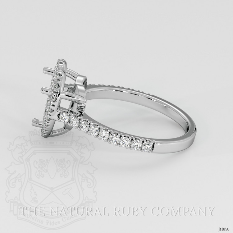14K White Gold Pave Ring Setting