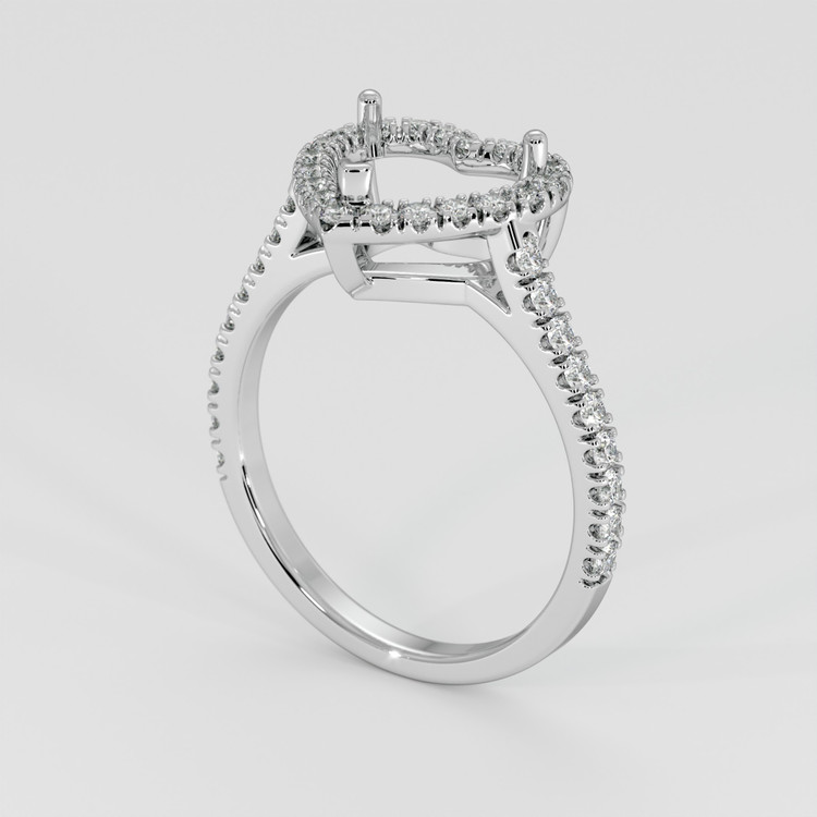 18K White Gold Pave Ring Setting