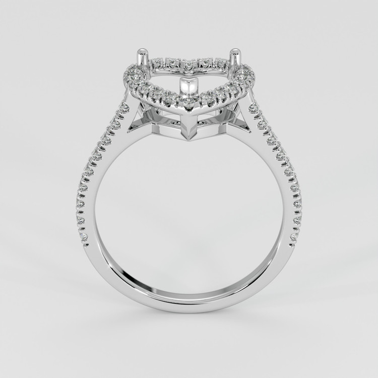 18K White Gold Pave Ring Setting