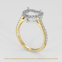 14K White & Yellow Pave Ring Setting Video