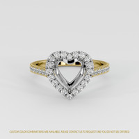 14K White & Yellow Pave Ring Setting Image