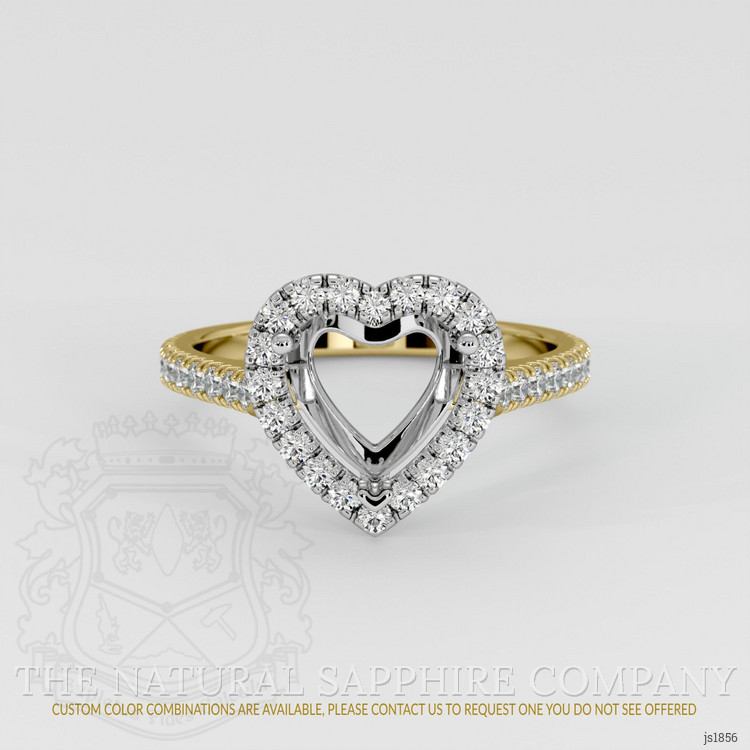 14K White & Yellow Pave Ring Setting
