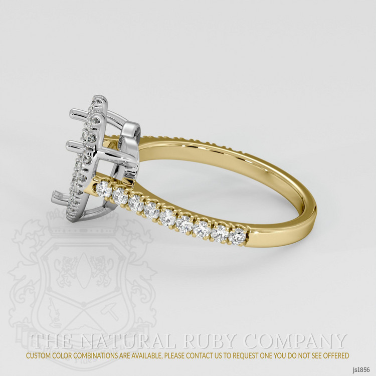 14K White & Yellow Pave Ring Setting