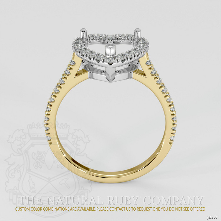 14K White & Yellow Pave Ring Setting