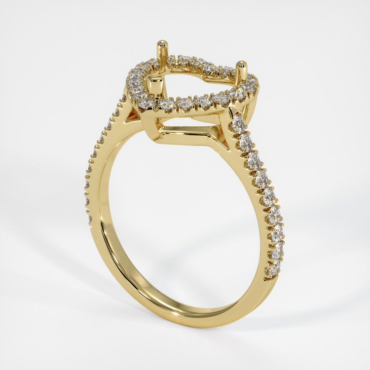 14K Yellow Gold Pave Ring Setting