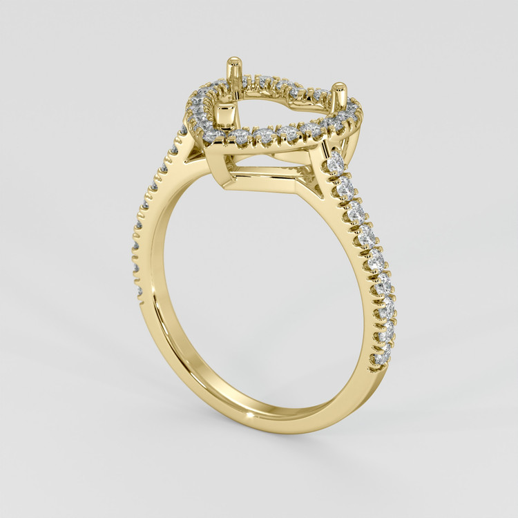 14K Yellow Gold Pave Ring Setting