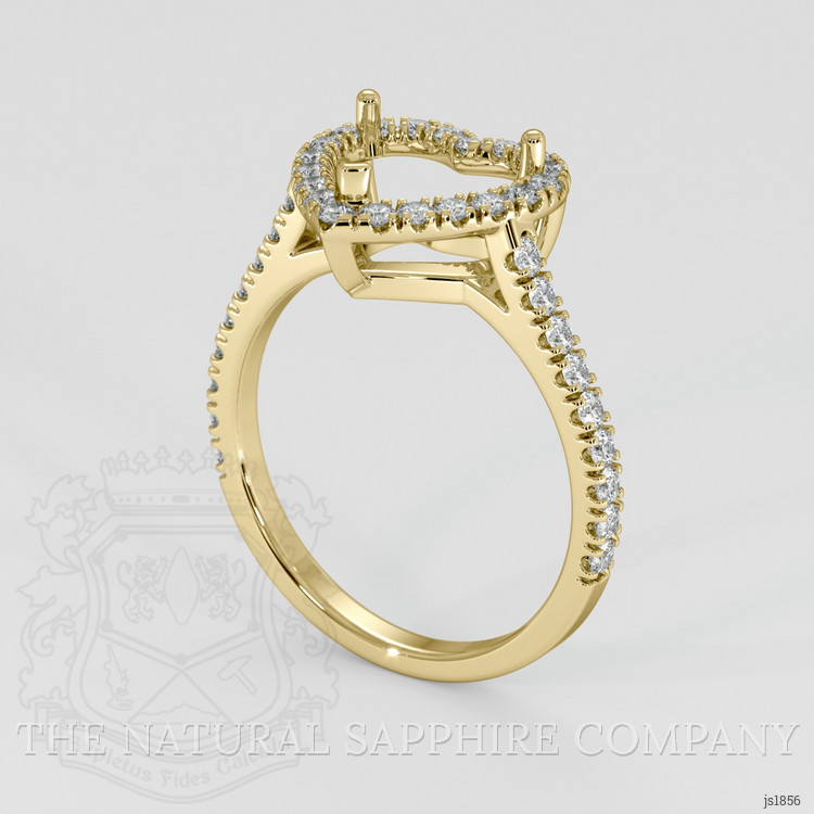 14K Yellow Gold Pave Ring Setting