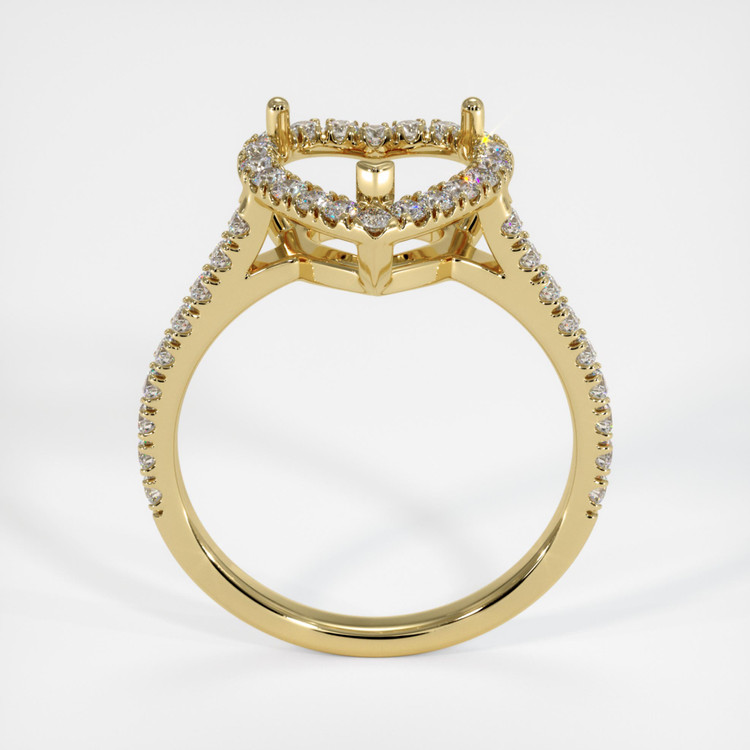 14K Yellow Gold Pave Ring Setting