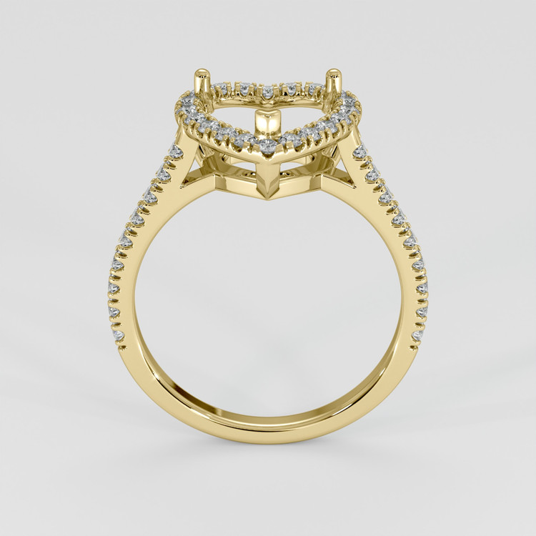 14K Yellow Gold Pave Ring Setting