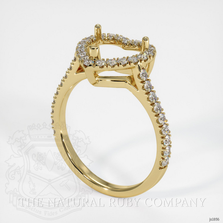 18K Yellow Gold Pave Ring Setting