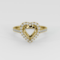 18K Yellow Gold Pave Ring Setting Image