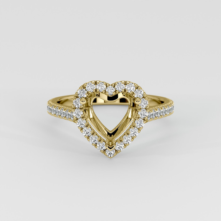 18K Yellow Gold Pave Ring Setting
