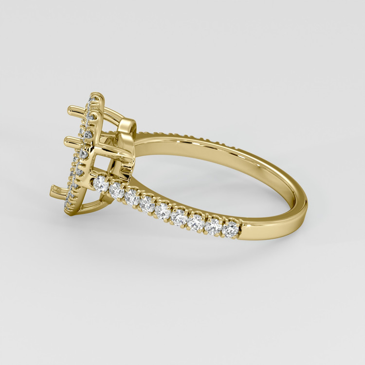 18K Yellow Gold Pave Ring Setting