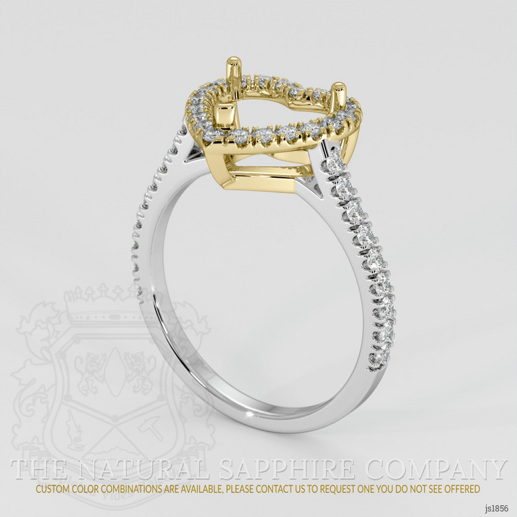 14K Yellow & White Pave Ring Setting