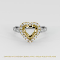 14K Yellow & White Pave Ring Setting Image
