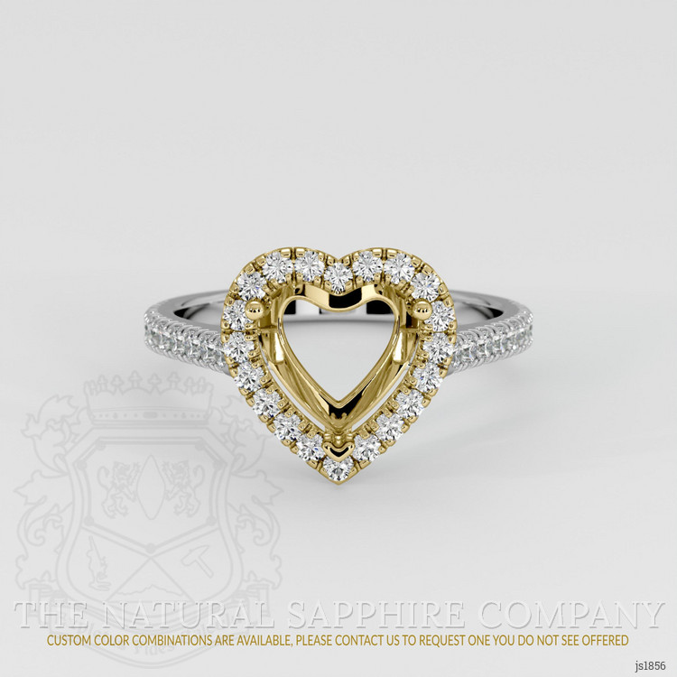 14K Yellow & White Pave Ring Setting