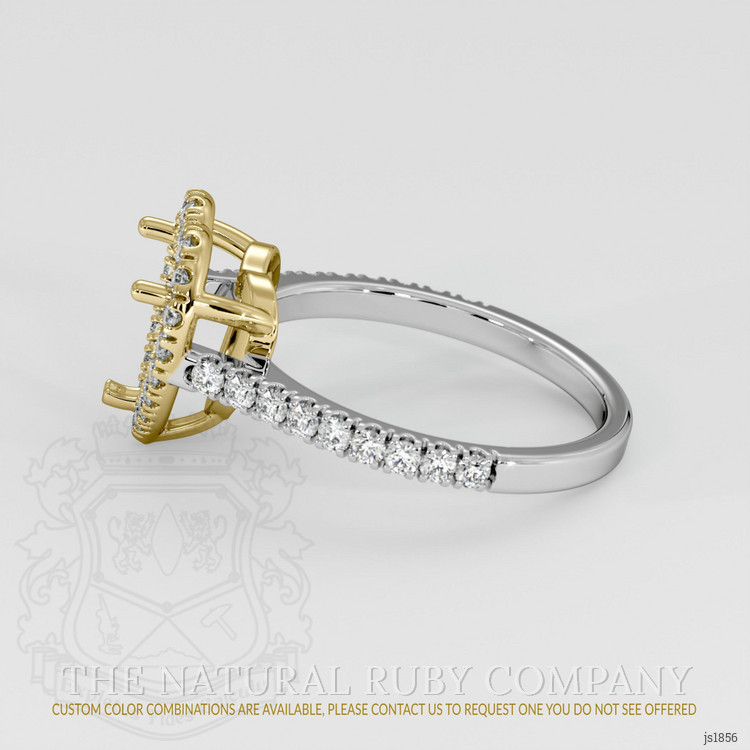 14K Yellow & White Pave Ring Setting