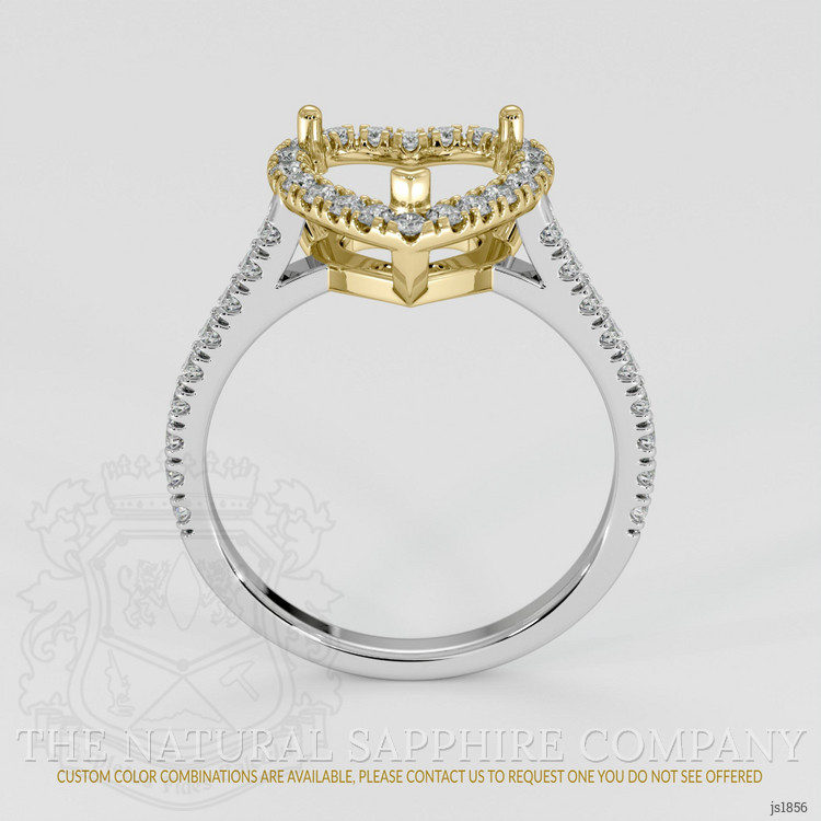 14K Yellow & White Pave Ring Setting