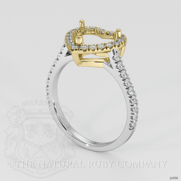 18K Yellow & White Pave Ring Setting