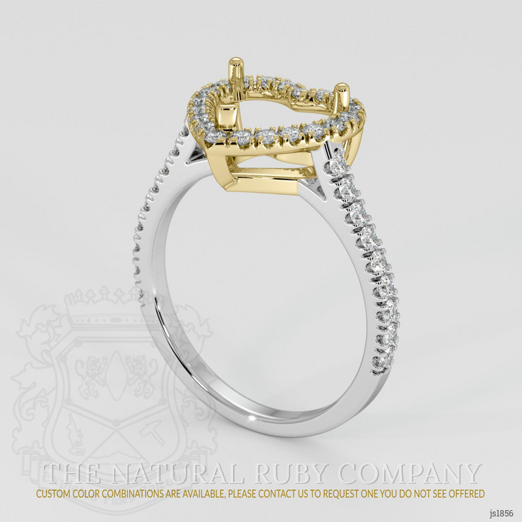 18K Yellow & White Pave Ring Setting