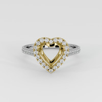 18K Yellow & White Pave Ring Setting Image