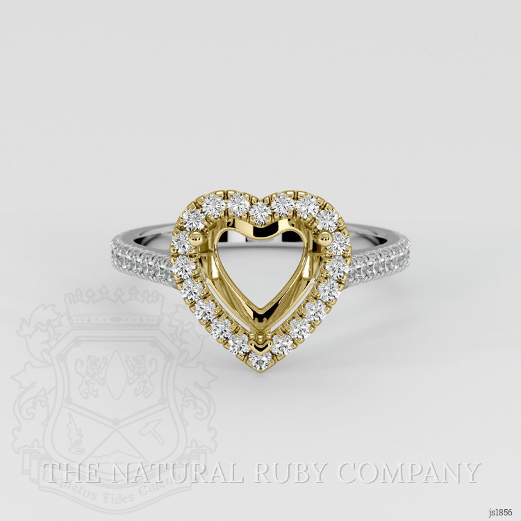18K Yellow & White Pave Ring Setting