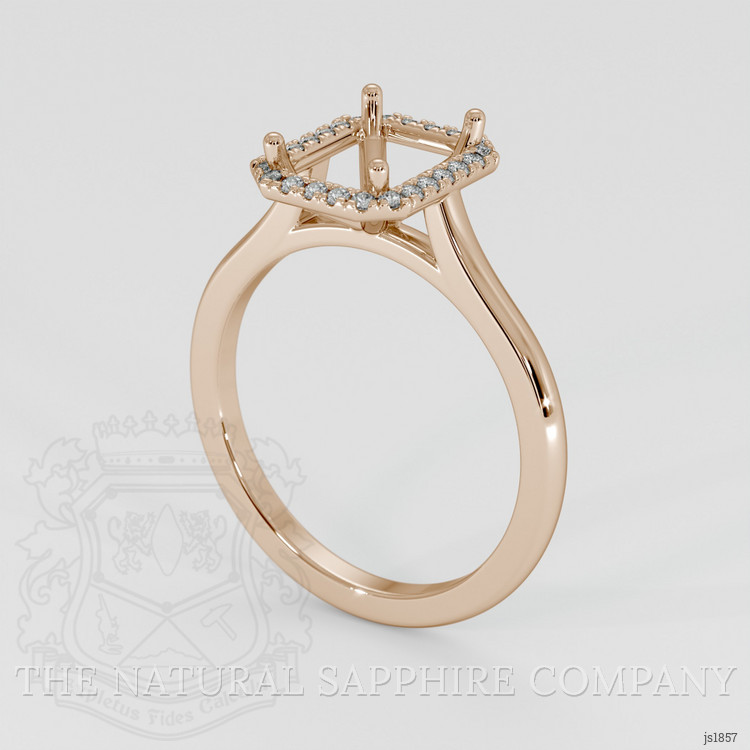 14K Rose Gold Pave Ring Setting