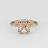 14K Rose Gold Pave Ring Setting Image