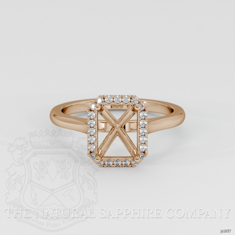 14K Rose Gold Pave Ring Setting