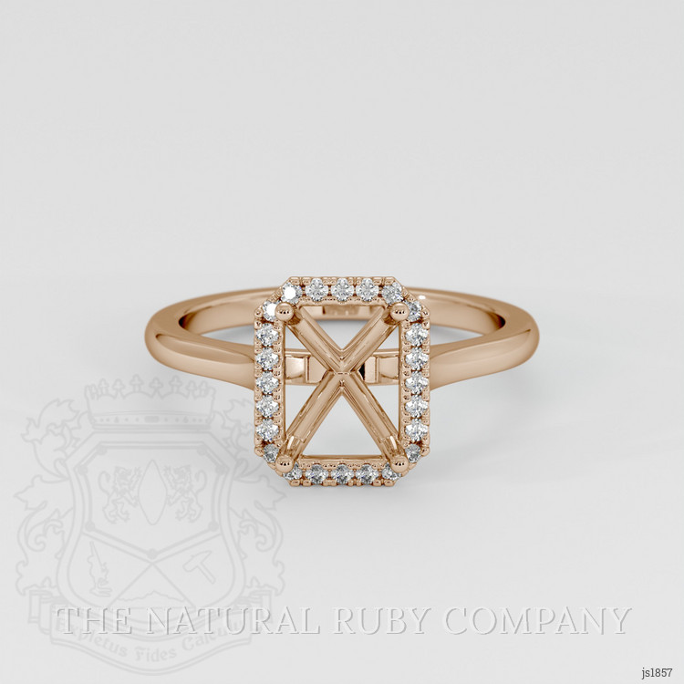14K Rose Gold Pave Ring Setting