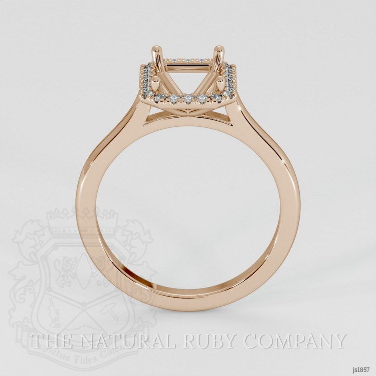 14K Rose Gold Pave Ring Setting