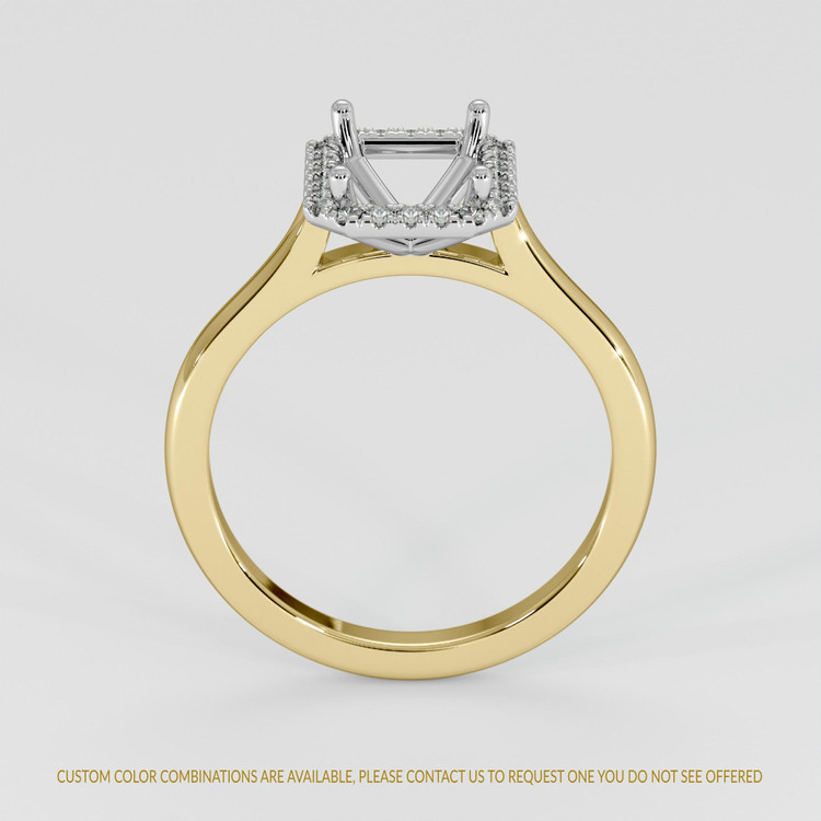 14K White & Yellow Pave Ring Setting