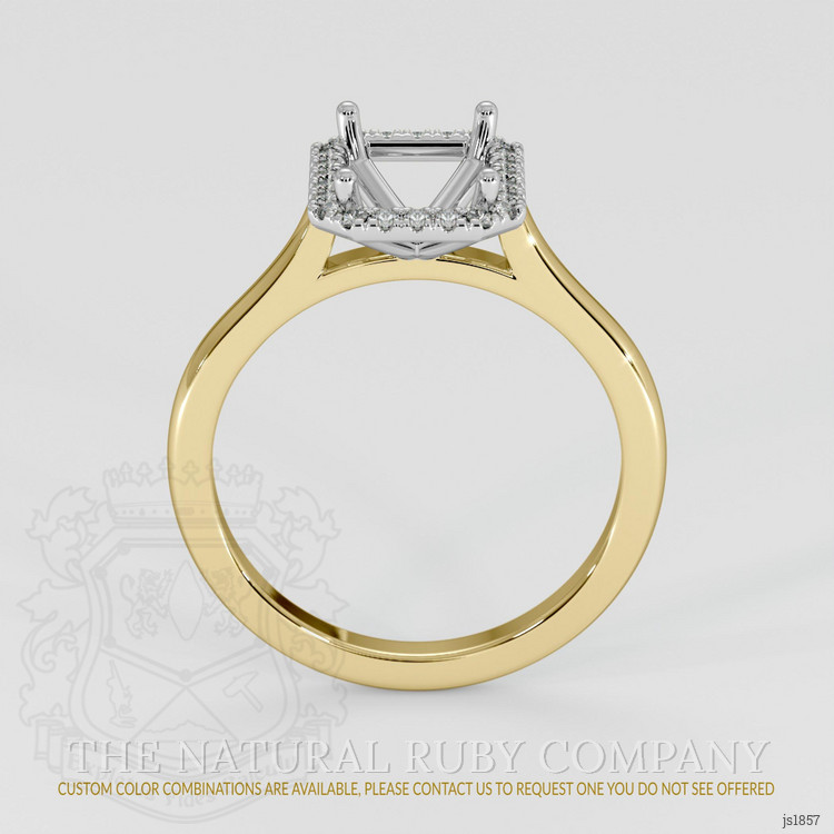 14K White & Yellow Pave Ring Setting