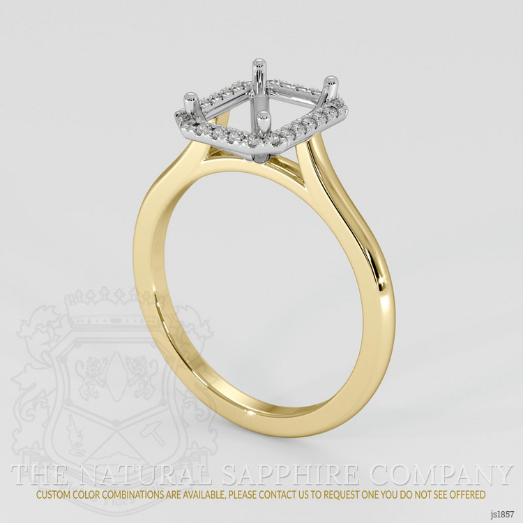 18K White & Yellow Pave Ring Setting
