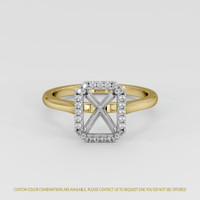 18K White & Yellow Pave Ring Setting Image