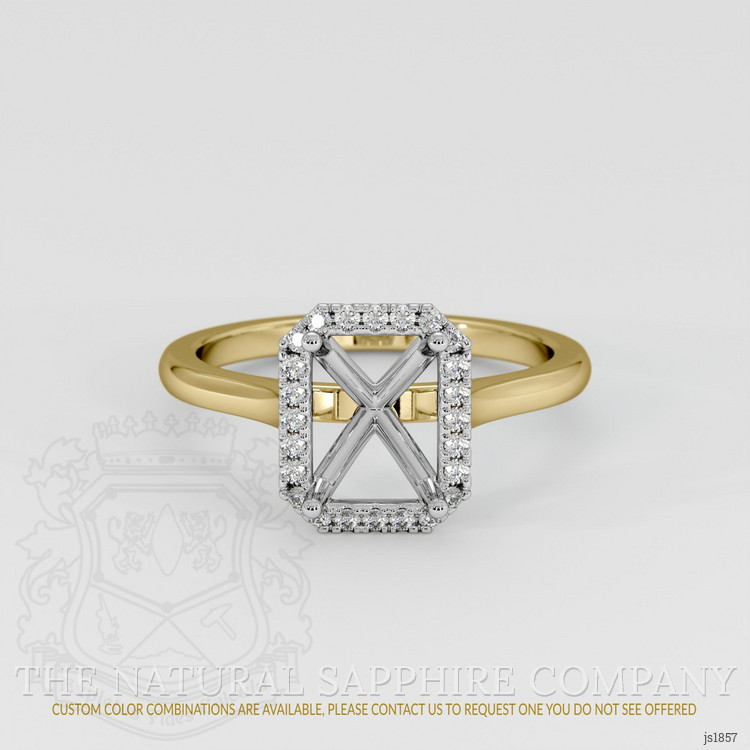 18K White & Yellow Pave Ring Setting