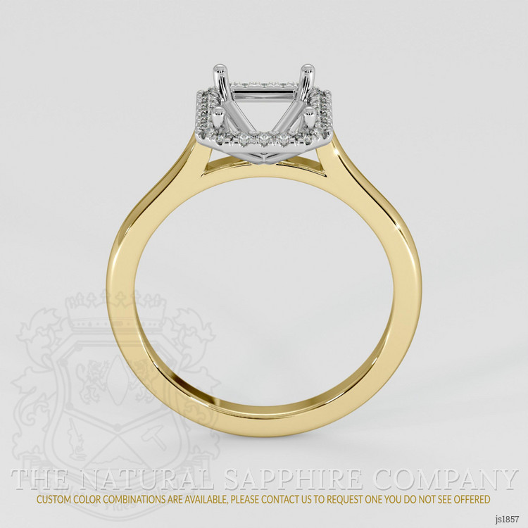 18K White & Yellow Pave Ring Setting