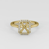 14K Yellow Gold Pave Ring Setting Image