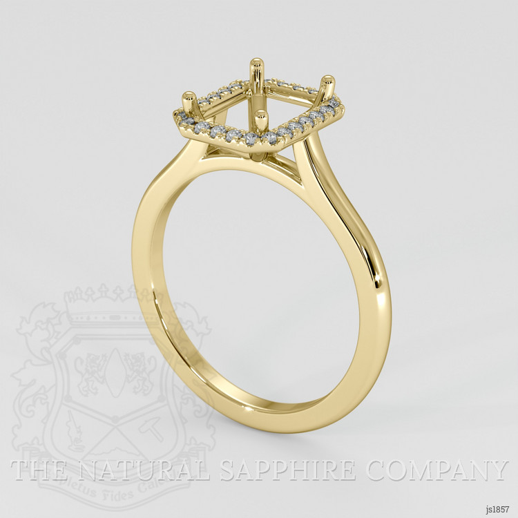 18K Yellow Gold Pave Ring Setting