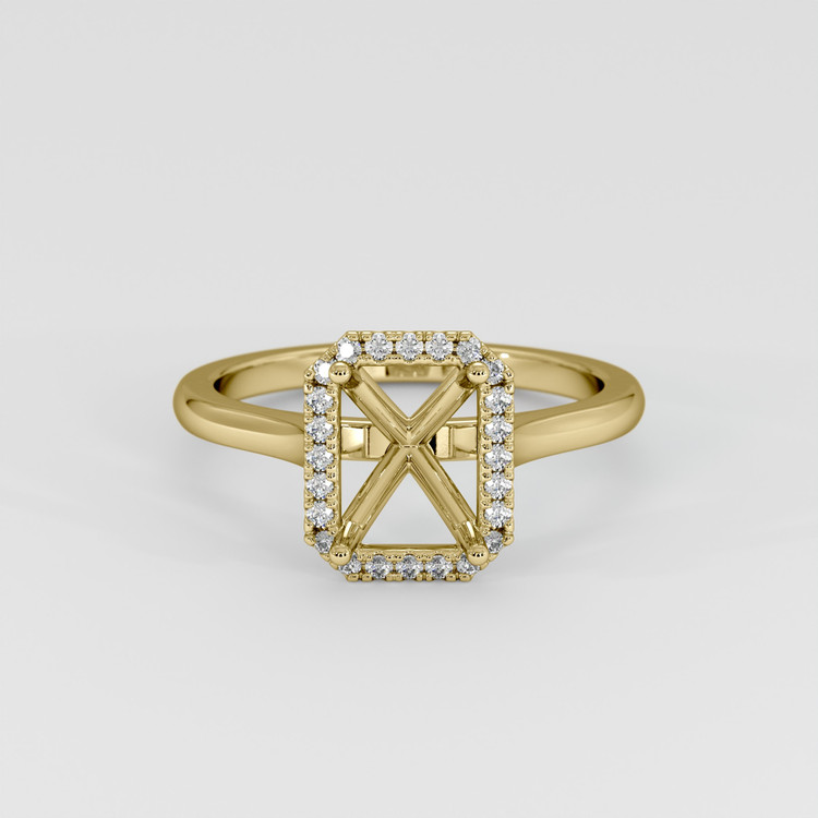 18K Yellow Gold Pave Ring Setting