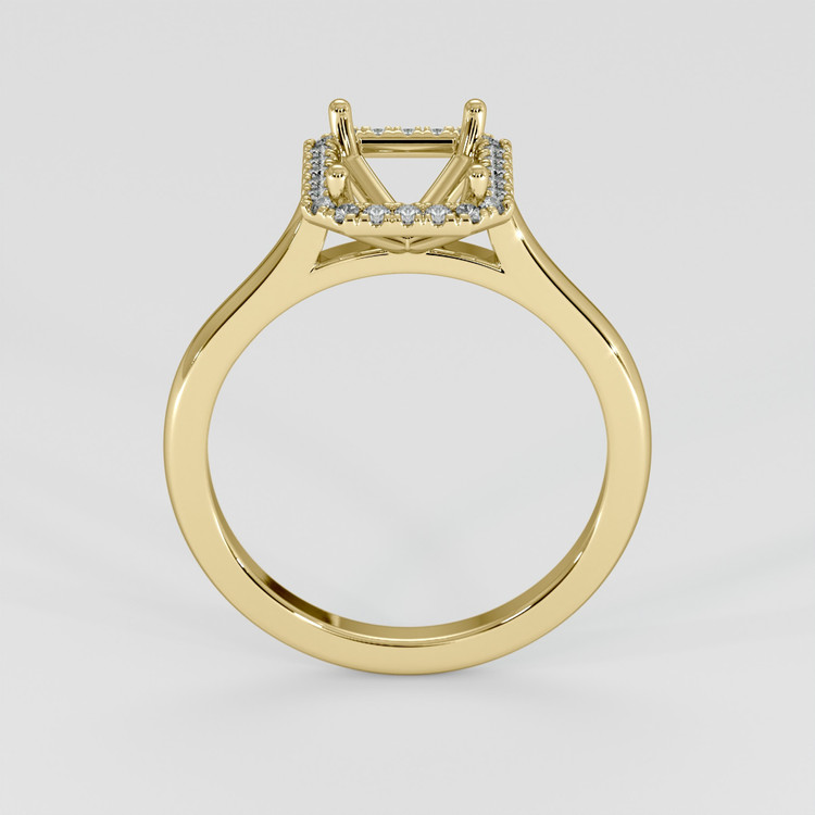 18K Yellow Gold Pave Ring Setting