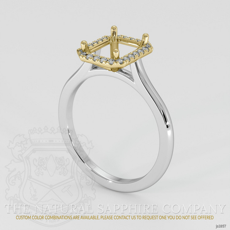 18K Yellow & White Pave Ring Setting