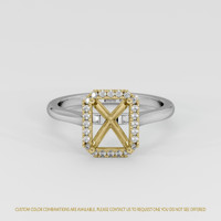 18K Yellow & White Pave Ring Setting Image